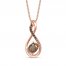 Le Vian Diamond & Quartz Necklace 1/6 ct tw 14K Strawberry Gold 18"