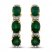 Natural Emerald Diamond Hoop Earrings 10K Yellow Gold