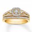 Diamond Bridal Set 1/5 carat tw 10K Yellow Gold