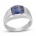 Men's Lab-Created Sapphire Ring Diamond Accent 10K White Gold