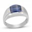 Men's Lab-Created Sapphire Ring Diamond Accent 10K White Gold