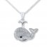 Whale Necklace Diamond Accents Sterling Silver