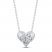 Diamond Heart Necklace 1/4 ct tw 10K White Gold 18"