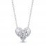 Diamond Heart Necklace 1/4 ct tw 10K White Gold 18"