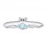 Lab-Created Opal Bolo Bracelet Blue Topaz Sterling Silver