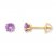 Children's Earrings Lavender Cubic Zirconia 14K Yellow Gold