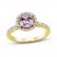 Amethyst Engagement Ring 3/8 ct tw Diamonds 14K Yellow Gold