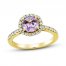 Amethyst Engagement Ring 3/8 ct tw Diamonds 14K Yellow Gold