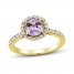 Amethyst Engagement Ring 3/8 ct tw Diamonds 14K Yellow Gold