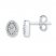 Oval Earrings 1/8 ct tw Diamonds Sterling Silver