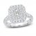 Diamond Engagement Ring 1-1/2 ct tw Emerald/Round-Cut 14K White Gold