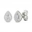 Diamond Pear Earrings 1/3 ct tw Pear/Round-Cut 10K White Gold