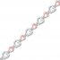 Diamond Heart Bracelet 1/10 ct tw Sterling Silver/10K Rose Gold