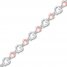 Diamond Heart Bracelet 1/10 ct tw Sterling Silver/10K Rose Gold