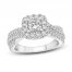 Diamond Engagement Ring 1-1/4 ct tw Princess/Round 14K White Gold