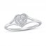 Diamond Heart Ring 1/20 ct tw Sterling Silver