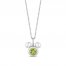 Disney Treasures Mickey Mouse Peridot & Diamond Necklace Sterling Silver 17"