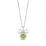 Disney Treasures Mickey Mouse Peridot & Diamond Necklace Sterling Silver 17"