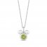 Disney Treasures Mickey Mouse Peridot & Diamond Necklace Sterling Silver 17"