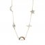 Natural & Lab-Created Gemstone Rainbow Necklace 10K Yellow Gold 18"