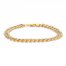 Men's Textured Curb Chain Bracelet 10K Two-Tone Gold 8.5"