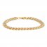 Men's Textured Curb Chain Bracelet 10K Two-Tone Gold 8.5"
