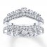 Leo Diamond Enhancer Ring 1 ct tw Round-cut 14K White Gold