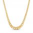 Hollow Curb Chain Necklace 14K Yellow Gold 17"