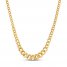 Hollow Curb Chain Necklace 14K Yellow Gold 17"