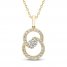 Encircled by Love Diamond Necklace 1/2 ct tw Round-cut 10K Yellow Gold 18"