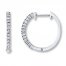 Previously Owned Diamond Hoop Earrings 1/15 ct tw Round-cut Sterling Silver