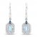 Aquamarine/London Blue Topaz/White Lab-Created Sapphire Dangle Earrings Sterling Silver