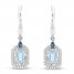 Aquamarine/London Blue Topaz/White Lab-Created Sapphire Dangle Earrings Sterling Silver