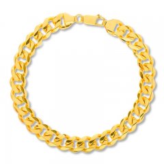 Men's Curb Chain Bracelet 14K Yellow Gold 8.5"