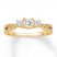 Diamond Engagement Ring 1/2 cttw Princess/Round 14K Yellow Gold