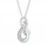 Infinity Symbol Necklace 1/4 ct tw Diamonds Sterling Silver