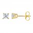 Diamond Solitaire Stud Earrings 1/5 ct tw Princess-cut 14K Yellow Gold