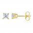 Diamond Solitaire Stud Earrings 1/5 ct tw Princess-cut 14K Yellow Gold