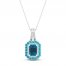 Topaz & Diamond Necklace 1/15 ct tw 10K White Gold 18"