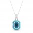 Topaz & Diamond Necklace 1/15 ct tw 10K White Gold 18"