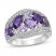 Vibrant Shades Amethyst & White Lab-Created Sapphire Ring Sterling Silver