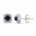 Sapphire Earrings 1/10 ct tw Diamonds 10K White Gold