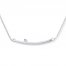 Curved Bar Necklace Diamond Accent 14K White Gold