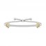 By Women For Women Diamond Lotus Bolo Bracelet 1/4 ct tw Round-cut Sterling Silver/10K Yellow Gold