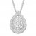 Diamond Teardrop Necklace 1/4 ct tw Round-cut 10K White Gold