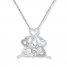 Elephants Necklace 1/15 ct tw Diamonds Sterling Silver