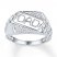 "Dad" Ring Diamond Accents 10K White Gold