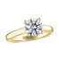 THE LEO Ideal Cut Diamond Solitaire Engagement Ring 1-1/2 ct tw 14K Yellow Gold