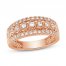 Diamond Anniversary Ring 1/2 ct tw Round-cut 10K Rose Gold