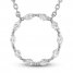 Diamond Circle Necklace 1/2 ct tw Marquise-cut 10K White Gold 18"